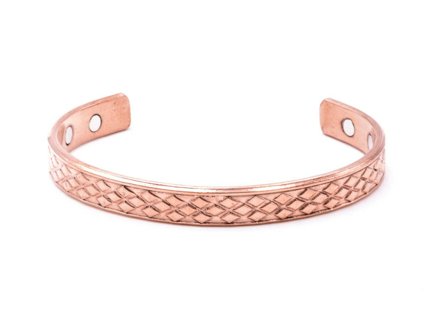 Copper Magnetic Bracelet With Diamond Pattern Design – by North By North East – Safety & Warning Signs