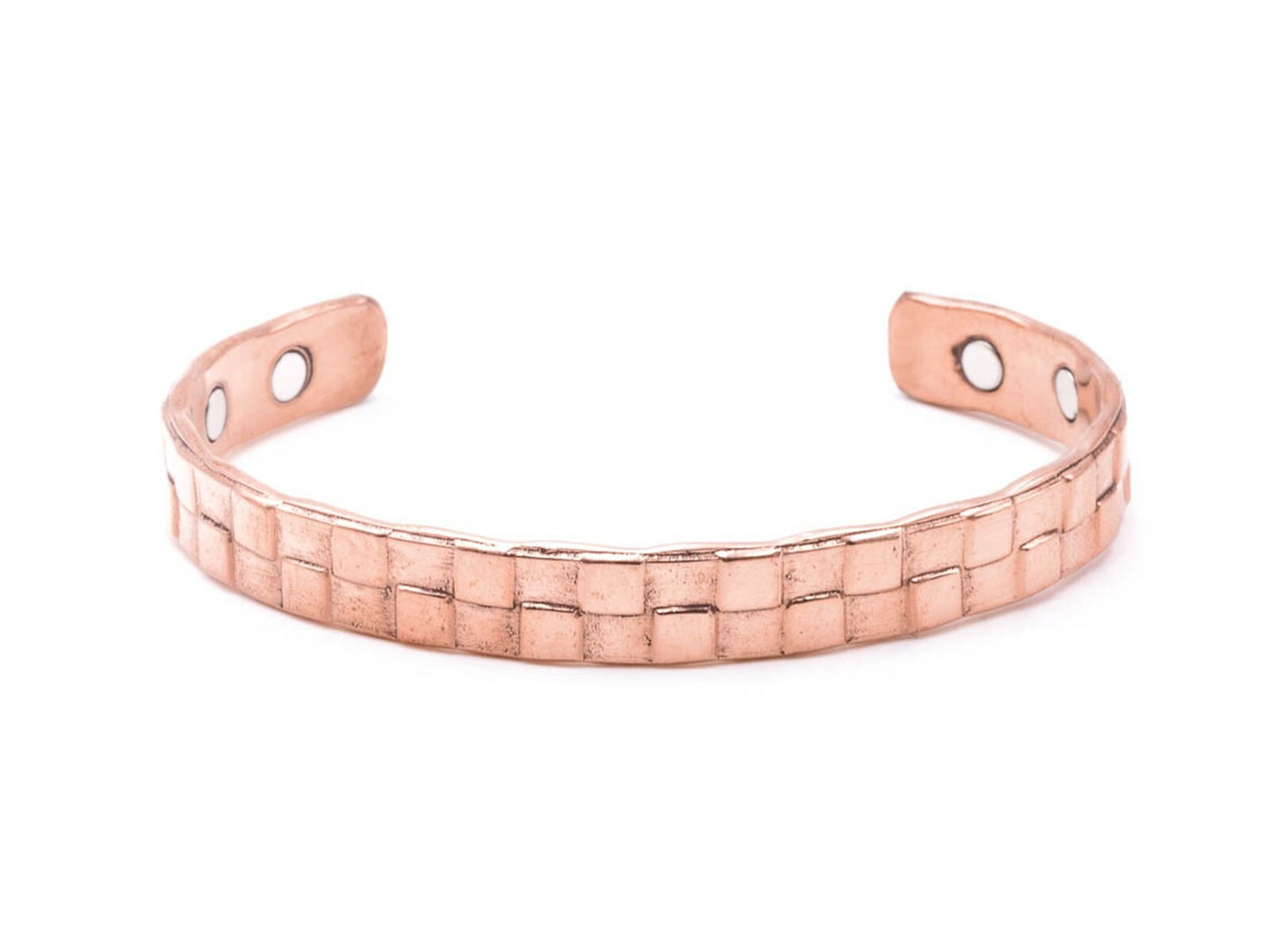 Copper Magnetic Bracelet With Square Pattern Design – by North By North East – Safety & Warning Signs