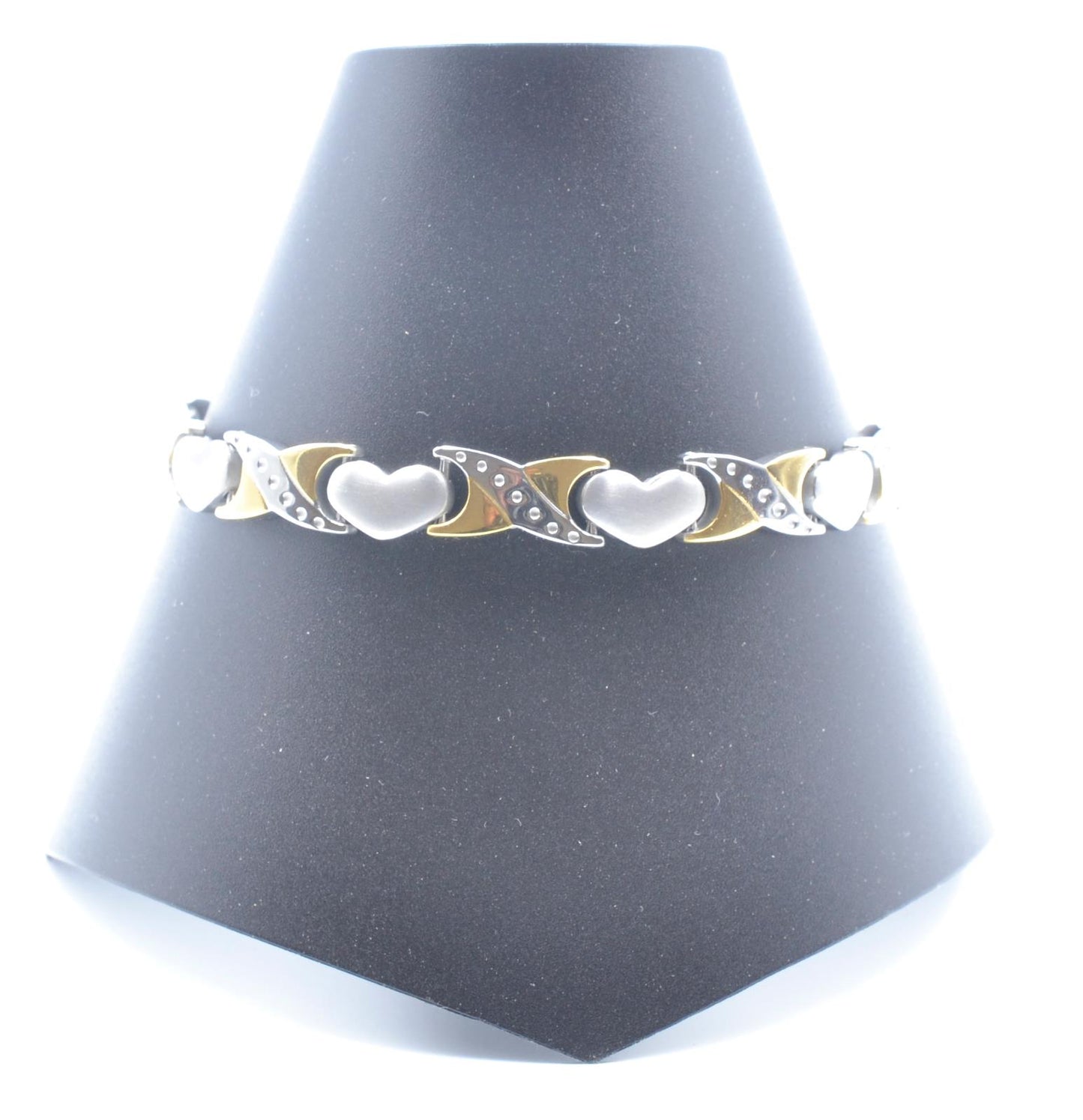 Origin Titanium Women's Magnetic Bracelet with Heart Design, Includes Germanium – by North By North East – Magnetic Signs