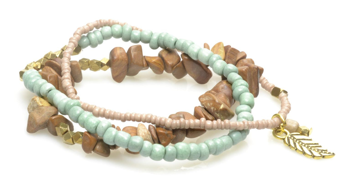 Kenyan Bead and Stone Bracelet – by North By North East – Signs