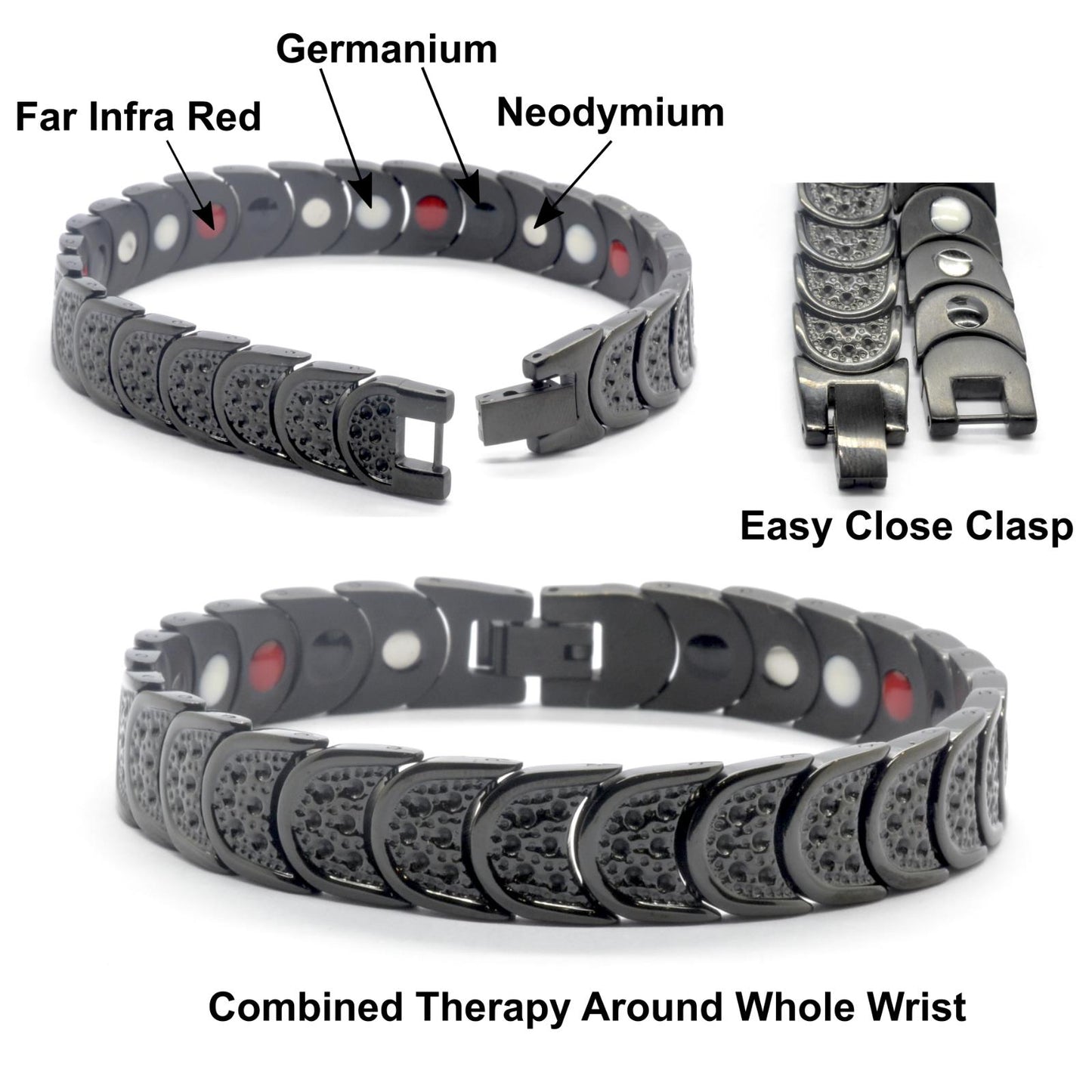 Black Titanium Women's Magnetic  Bracelet, Includes Germanium – by North By North East – Magnetic Signs