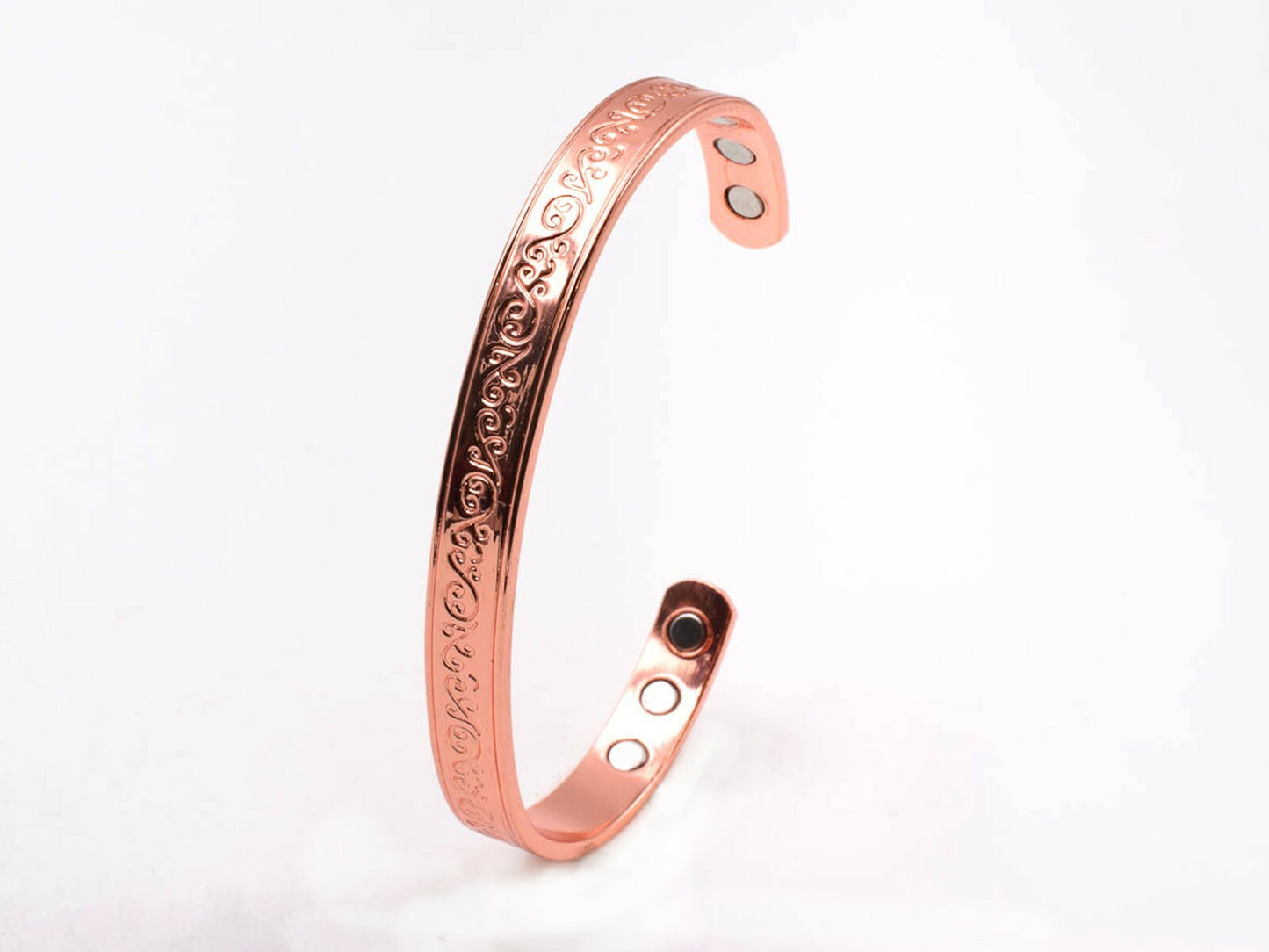 Copper Magnetic Bracelet with Flowers - 10mm wide (pack of 10) – by North By North East – Safety & Warning Signs