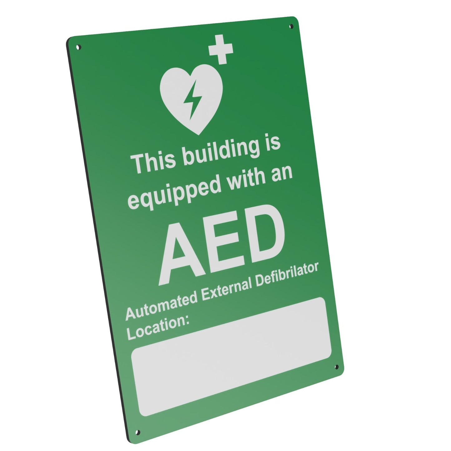 A4 Size Automated External Defibrillator Sign - Durable Aluminum Composite, UV P – by North By North East – Signs