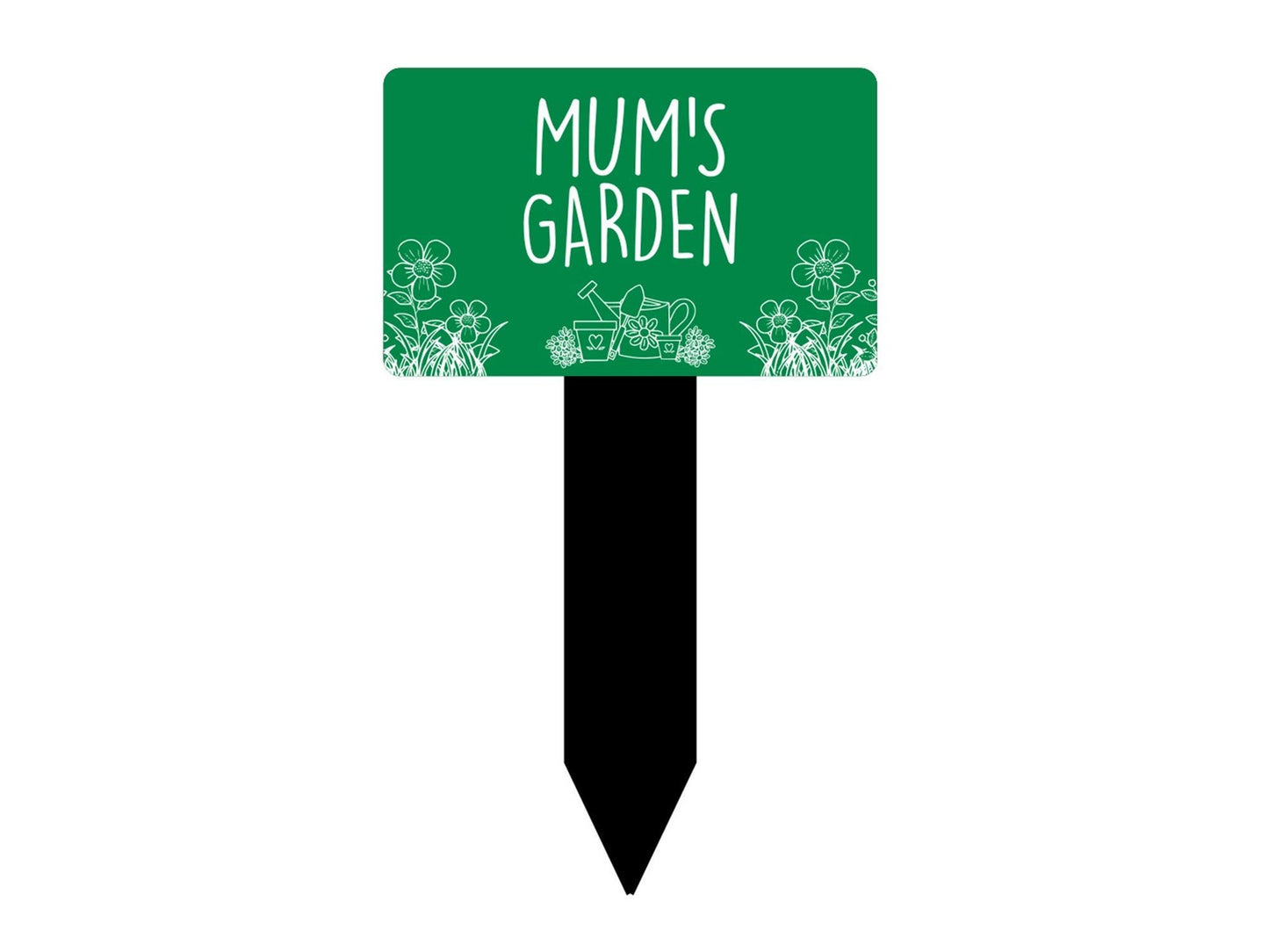 💚 Green “Mum’s Garden” Plaque – UV Printed Outdoor Acrylic Stake Garden Sign – by North By North East – Business Hours & Policy Signs