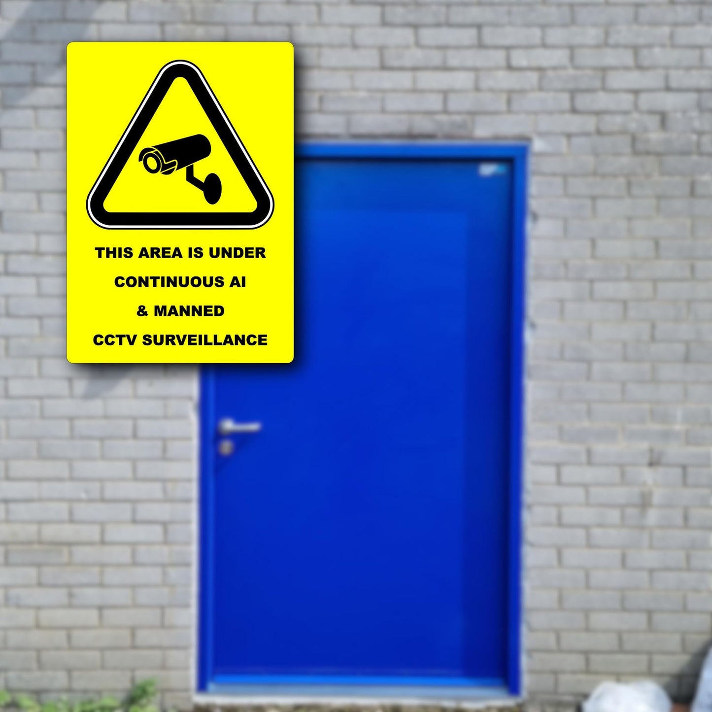 A4 Yellow CCTV Warning Sign – AI & Manned Surveillance – Aluminium Composite – by North By North East – Security & CCTV Signs