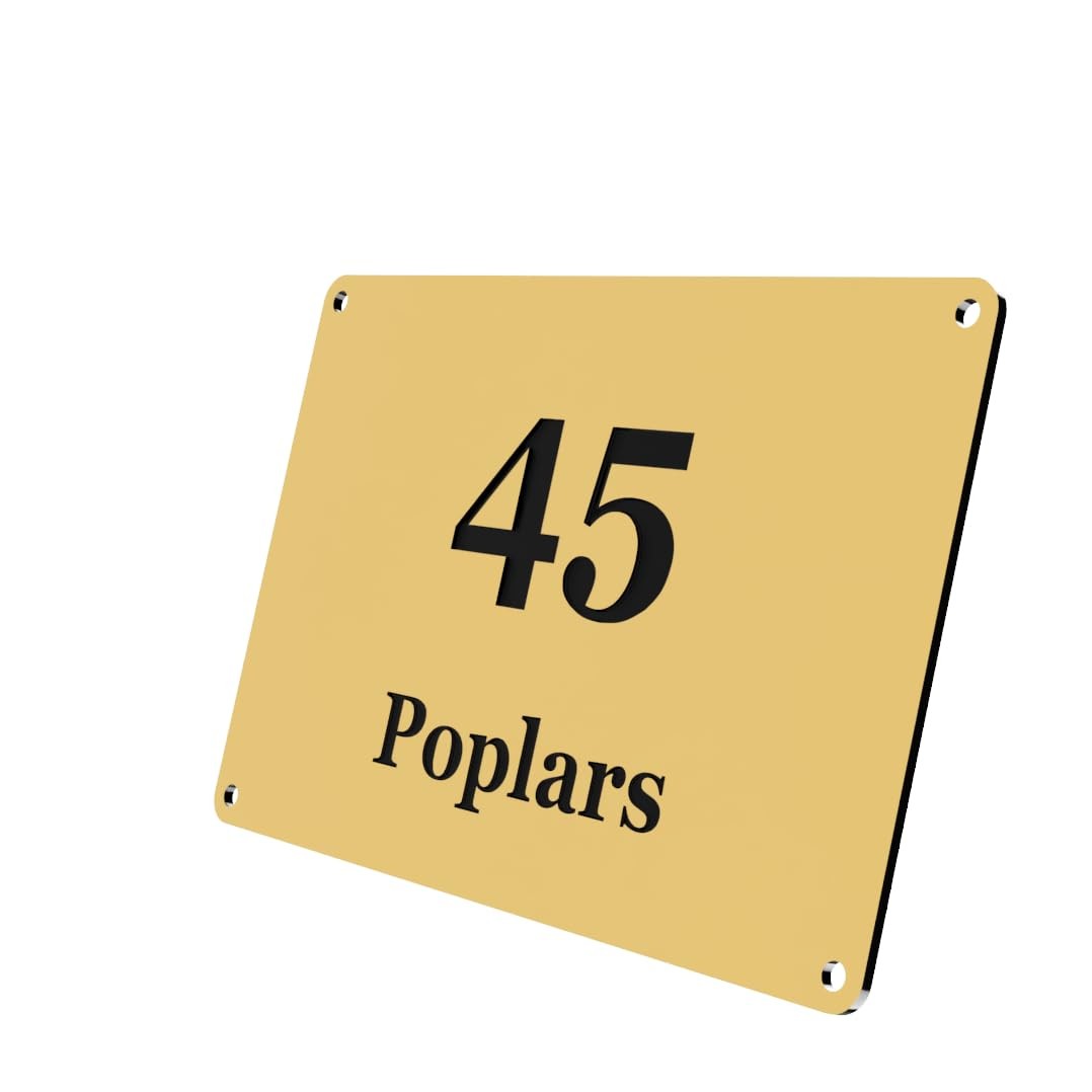 Personalised Brass Plaque – Engraved Door, House or Memorial Sign 5"x3" Size – by North By North East – Plaques & Nameplates