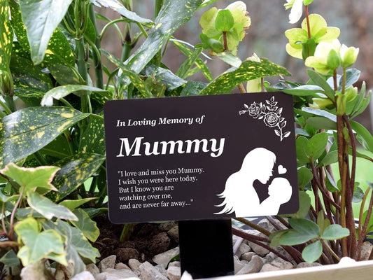 Memorial Plaque with Poem & Illustration – Black Finish Remembrance Gift – by North By North East – Plaques & Nameplates