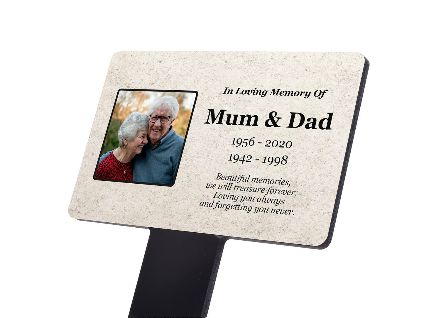 Personalised Granite-Style Memorial Plaque — Photo & Text Grave/Garden Stake (140 × 250 mm, 3 mm Acrylic, Weatherproof) – by North By North East – Plaques & Nameplates