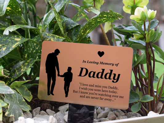 Gold Daddy Memorial Grave Marker – 230x140mm Acrylic Stake – by North By North East – Plaques & Nameplates