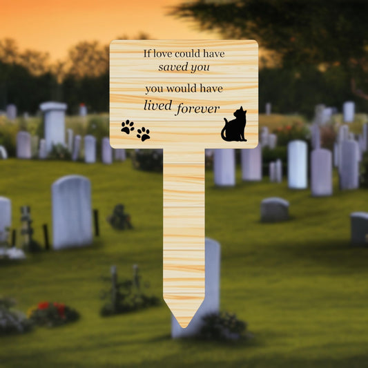 Cat Memorial Stake – Outdoor Grave Marker with Poem | Weatherproof Pet Tribute – by North By North East – Plaques & Nameplates