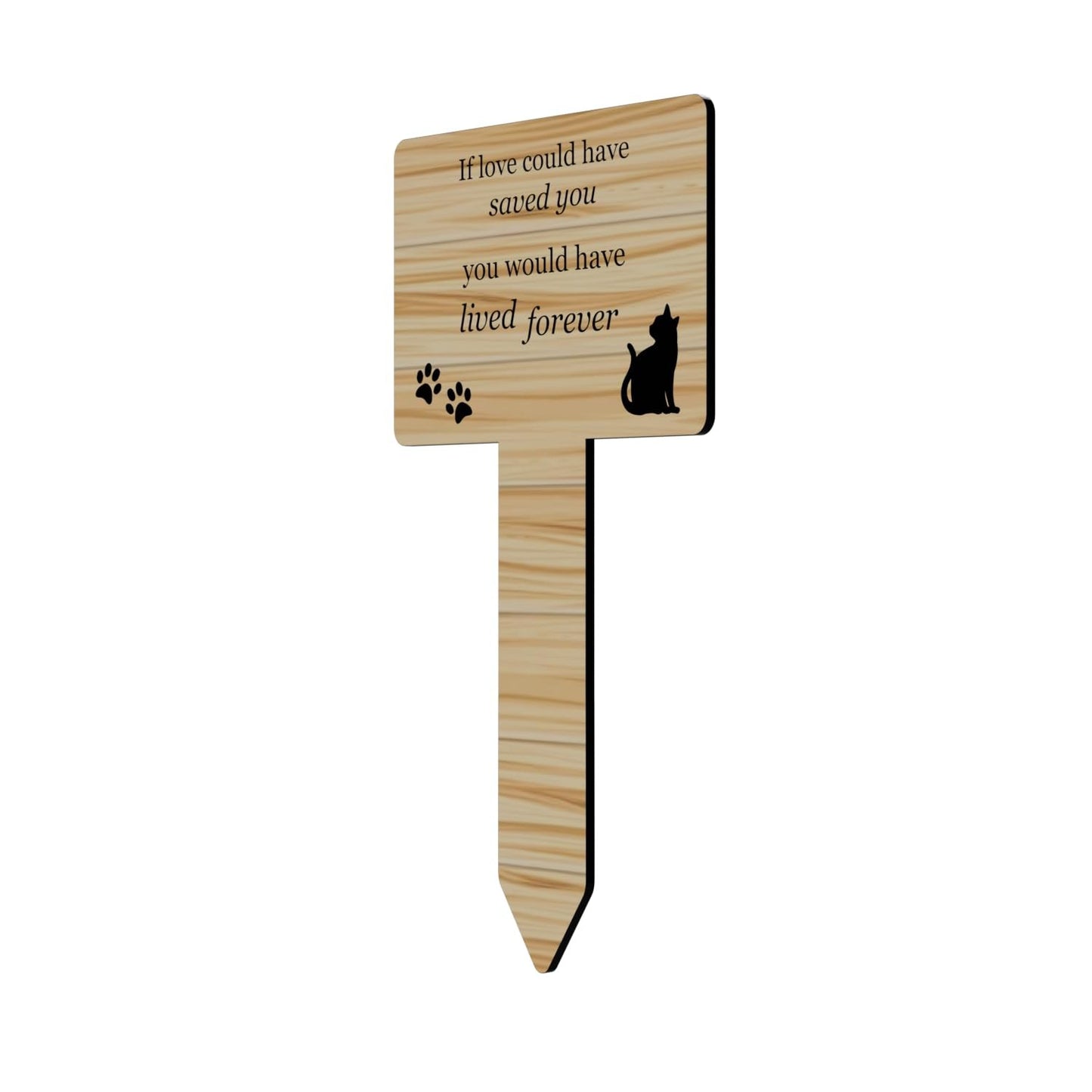 Cat Memorial Stake – Outdoor Grave Marker with Poem | Weatherproof Pet Tribute – by North By North East – Plaques & Nameplates