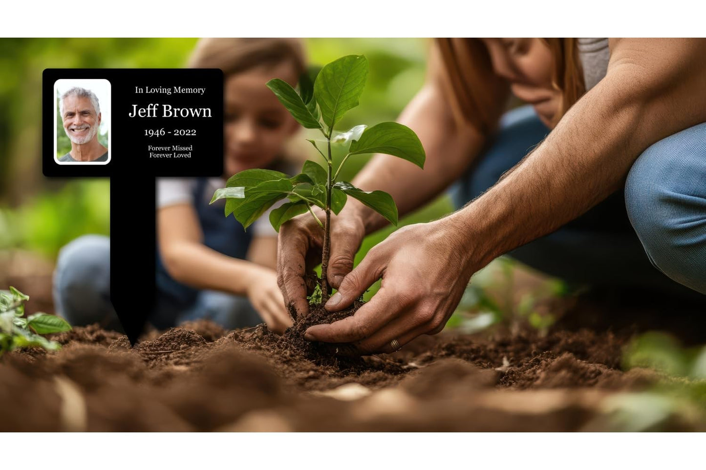 Personalised Black Memorial Plaque — Engraved Acrylic Stake, Weatherproof Garden Tribute (200 × 310 mm) – by North By North East – Plaques & Nameplates