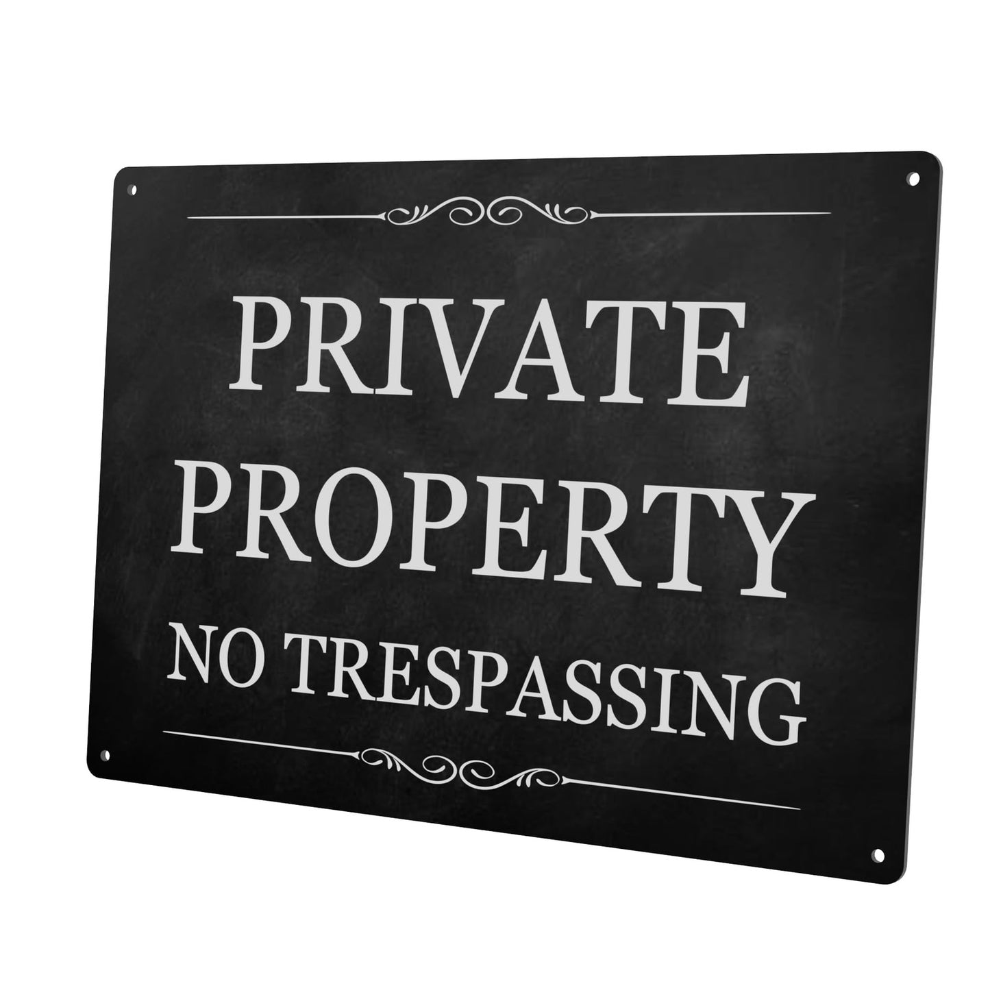 A4 Black Private Property No Trespassing Sign – Durable Outdoor Aluminium – by North By North East – Security & CCTV Signs