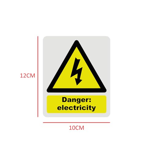 Hazard Health & Safety Sign - HSE Compliant, Laminated, 3M Backed - 120x100mm (Electricity) – by North By North East – Safety & Warning Signs