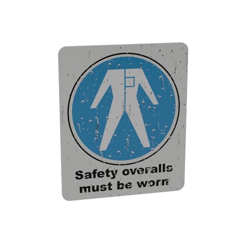 Mandatory Health & Safety Sign - HSE Compliant, Laminated, 3M Backed - 120x100mm (Safety Overalls) – by North By North East – Safety & Warning Signs