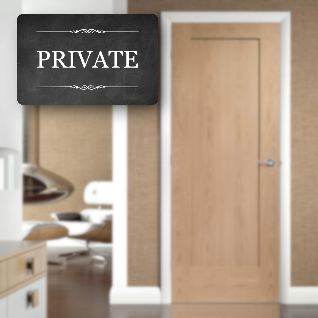 Black Self-Adhesive "PRIVATE" Sign for Indoor/Outdoor Use - High Strength Backing, Easy Installation, 140mm x 90mm, Ideal for Doors, Gates, Fences – by North By North East – Signs