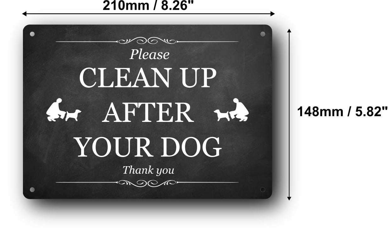 A5 Please Clean Up After Your Dog Sign - 3mm Aluminium Composite, UV Printed, 8" x 6" - Ideal for Parks, Gardens, Outdoor Use – by North By North East – Safety & Warning Signs