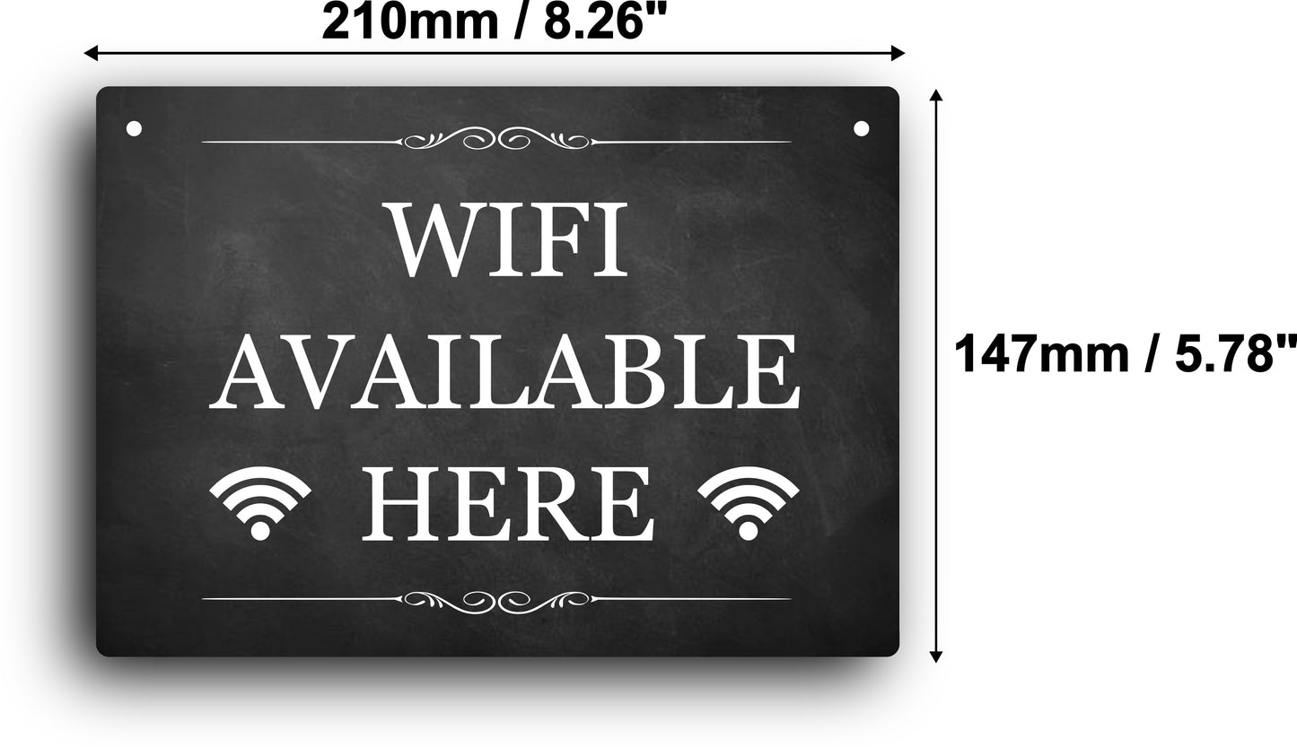 "WiFi Available Here" A5 Sign - 3mm Aluminium Composite, UV Printed, Outdoor Use - Ideal for Shops & Cafes – by North By North East – Signs