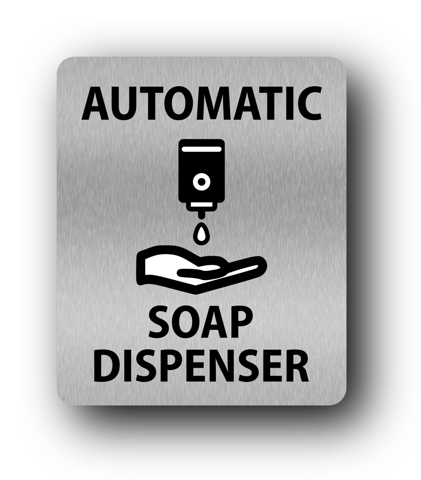 Automatic Soap Dispenser Sign - 4.7” x 3.9” (120mm x 100mm), - Rigid Plastic with UV Print, Self Adhesive Backing for Easy Installation, Indoor/Outdoor Use – by North By North East – Signs