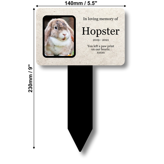 Personalised Pet Memorial Plaque — Outdoor Grave Marker or Garden Tribute Sign (Regular 142 × 242 mm or Large 205 × 315 mm, Stake Included) – by North By North East – Plaques & Nameplates