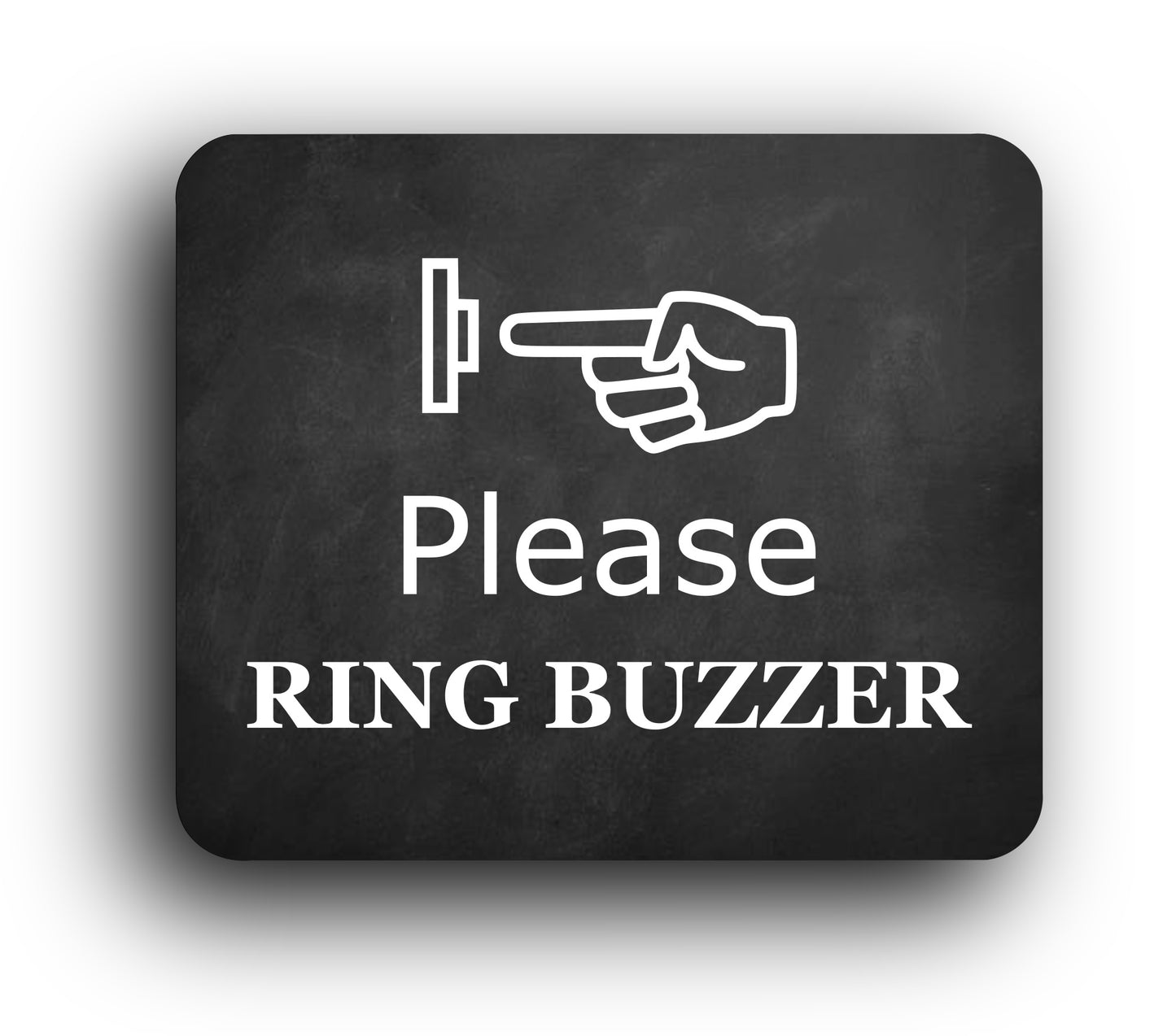 Black Self-Adhesive "Please Ring Buzzer" Sign - 4.72" x 3.94" - UV Printed for Outdoor Use – by North By North East – Signs