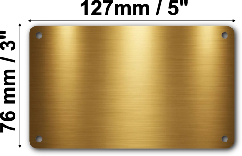 Personalised Brass Plaque 5" × 3" — Custom Engraved Memorial Sign with Decorative Border Design (Bench, Grave, Garden, Pet Tribute)