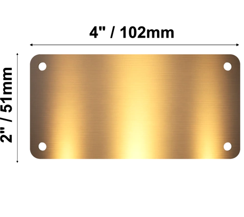 Personalised Brass Plaque 4" × 2" — Custom Engraved Memorial Sign with Decorative Border Design (Bench, Grave, Garden, Pet Tribute)