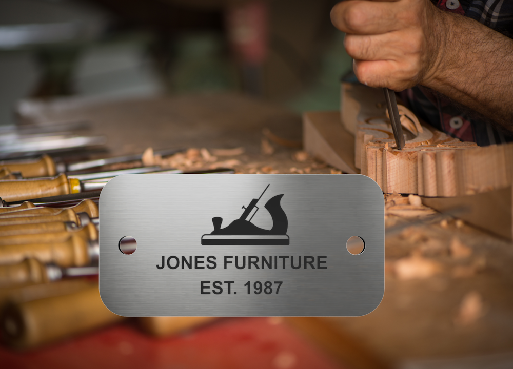 Custom Engraved Aluminium Tag – Unique Text, Logo, Serial Number or QR Code