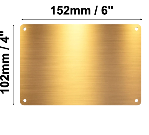 Personalised Brass Plaque 6" × 4" — Custom Engraved Memorial Sign with Decorative Border Design (Bench, Grave, Garden, Pet Tribute)