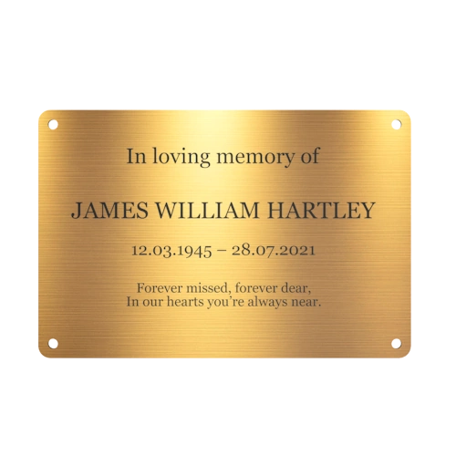 Personalised Brass Plaque 6" × 4" — Custom Engraved Memorial Sign with Decorative Border Design (Bench, Grave, Garden, Pet Tribute)