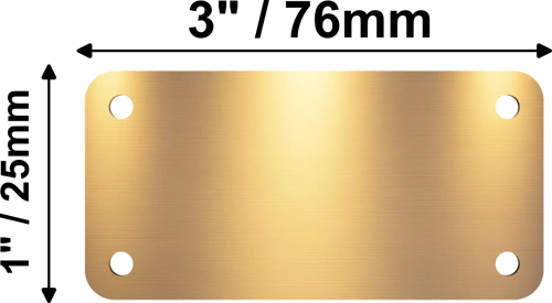 Personalised Brass Plaque 3" × 1" — Custom Engraved Memorial Sign with Decorative Border Design (Bench, Grave, Garden, Pet Tribute)