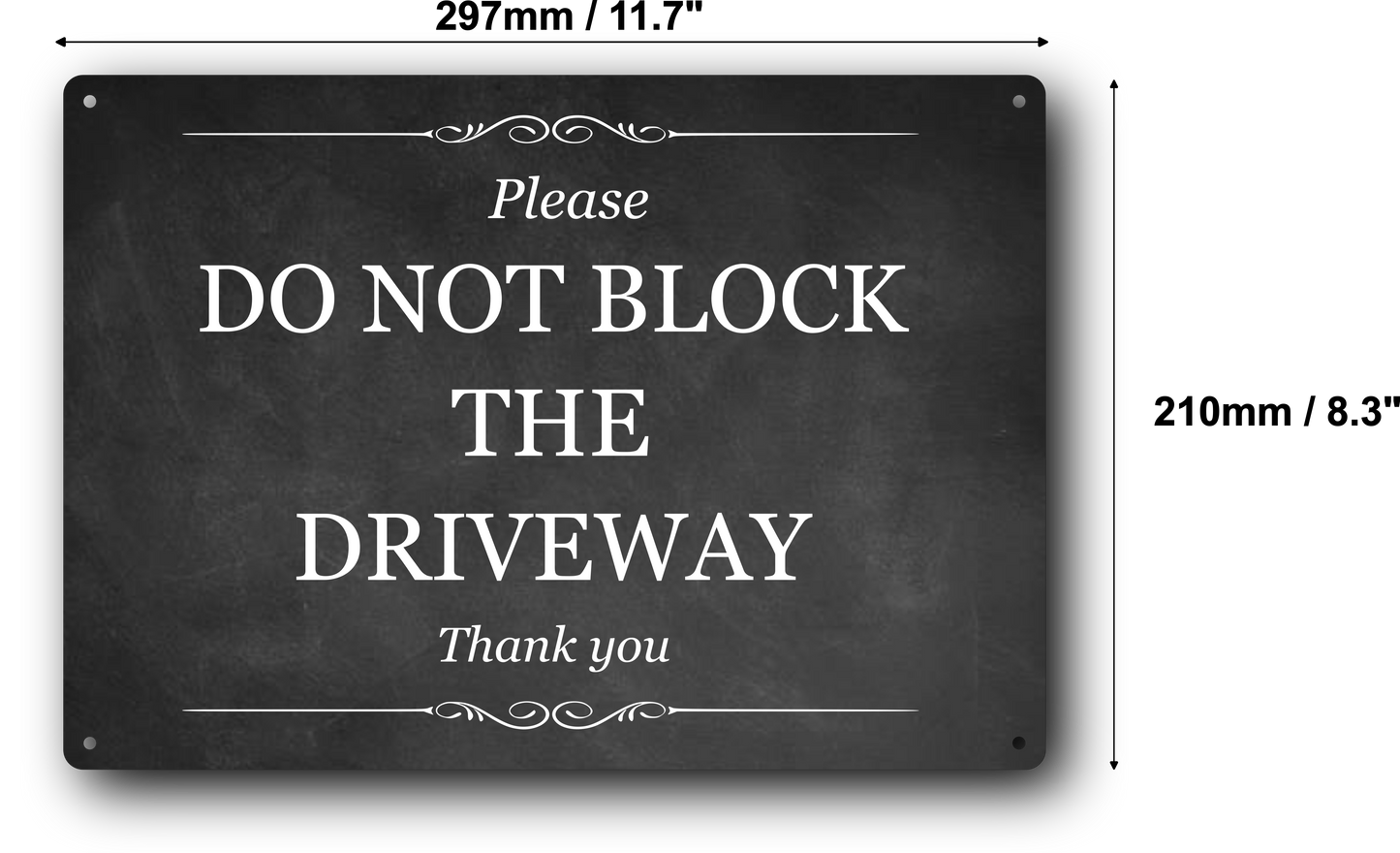 Premium "Please Do Not Block The Driveway" Sign - A4 Size, Aluminium Composite, UV Printed, 3mm Thickness, 4 Screw Holes for Easy Mounting – by North By North East – Parking Signs