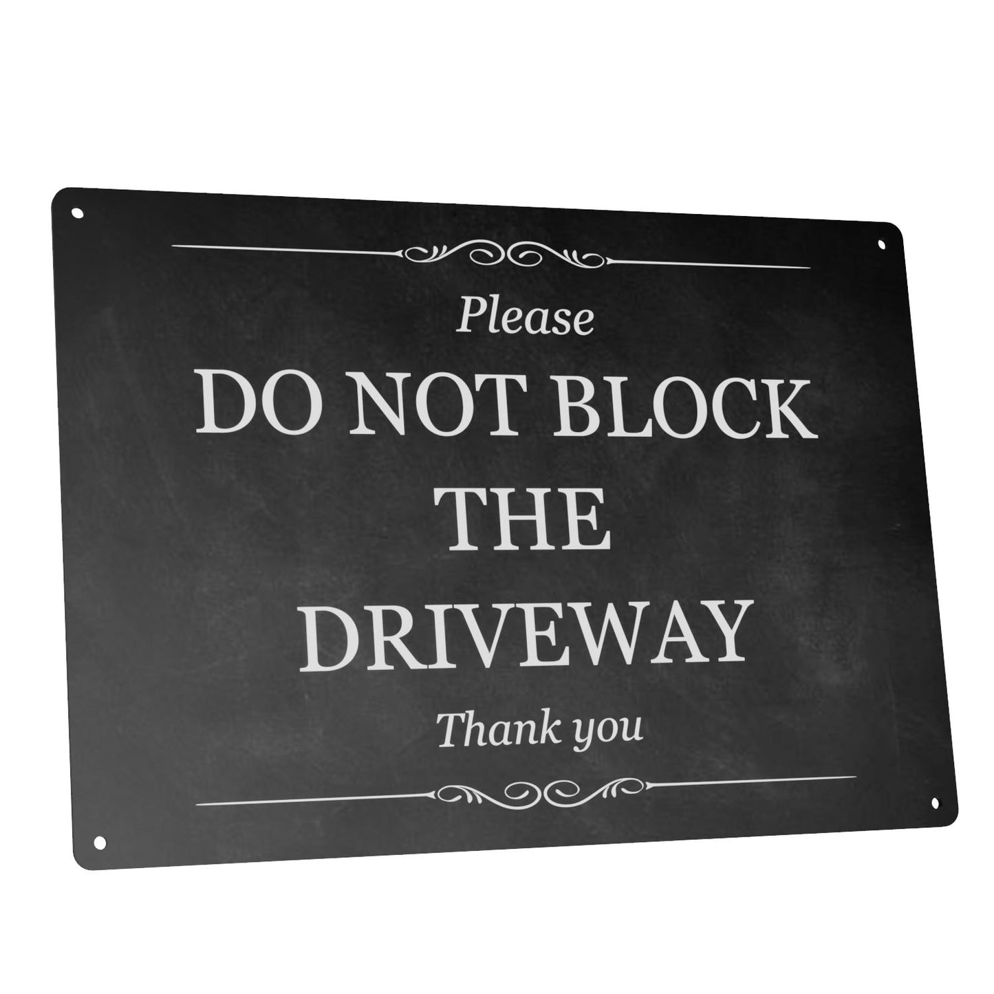 Premium "Please Do Not Block The Driveway" Sign - A4 Size, Aluminium Composite, UV Printed, 3mm Thickness, 4 Screw Holes for Easy Mounting – by North By North East – Parking Signs