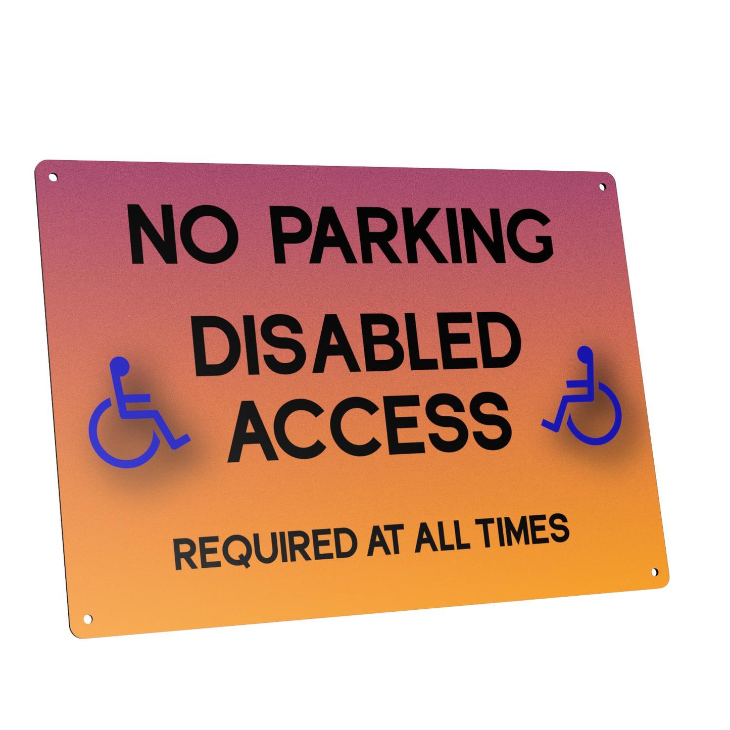 High Visibility No Parking Disabled Access Sign, Aluminum Composite, 297mm x 210mm x 3mm, Safety Sign with Four Screw Holes, Orange Handicap Access Sign, No Parking Signage – by North By North East – Parking Signs