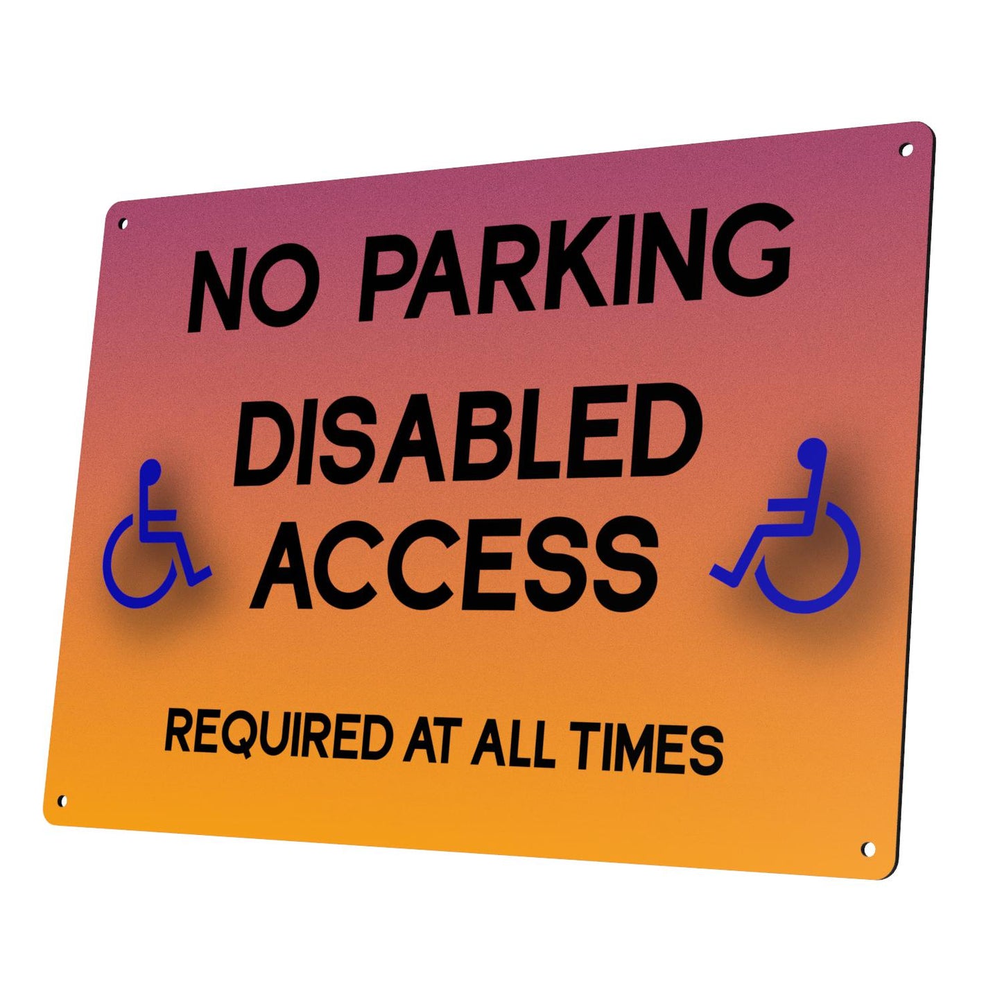 High Visibility No Parking Disabled Access Sign, Aluminum Composite, 297mm x 210mm x 3mm, Safety Sign with Four Screw Holes, Orange Handicap Access Sign, No Parking Signage – by North By North East – Parking Signs