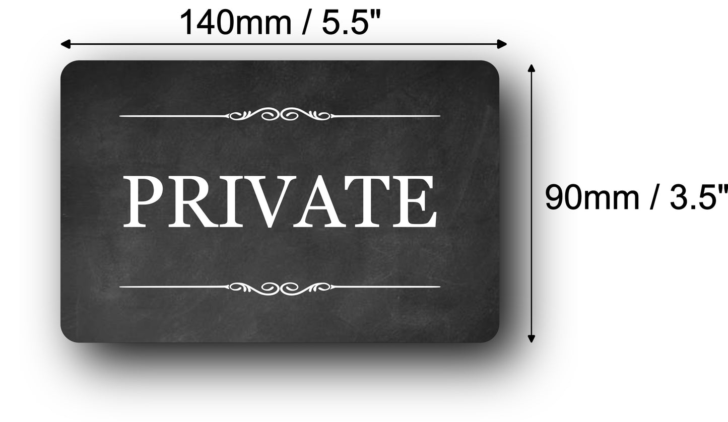 Black Self-Adhesive "PRIVATE" Sign for Indoor/Outdoor Use - High Strength Backing, Easy Installation, 140mm x 90mm, Ideal for Doors, Gates, Fences – by North By North East – Signs