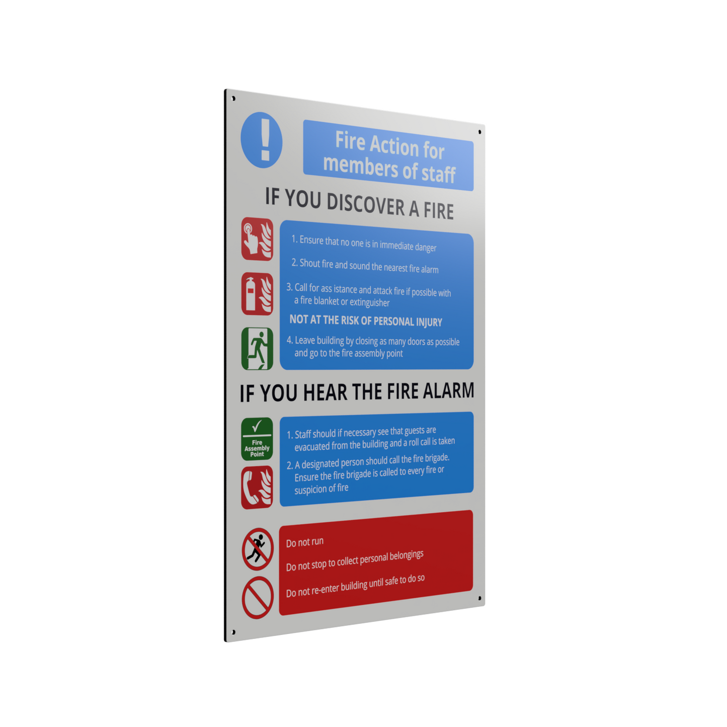 A3 Aluminium Composite Fire Action Notice – by origindesigned – Signs