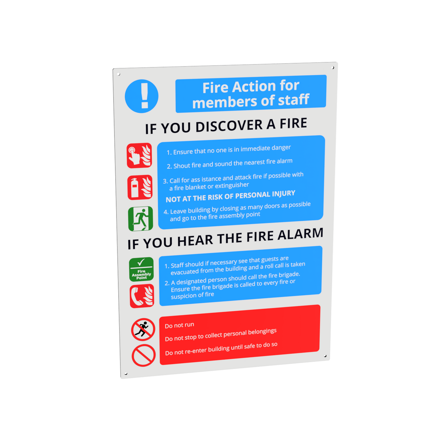 A3 Aluminium Composite Fire Action Notice – by origindesigned – Signs