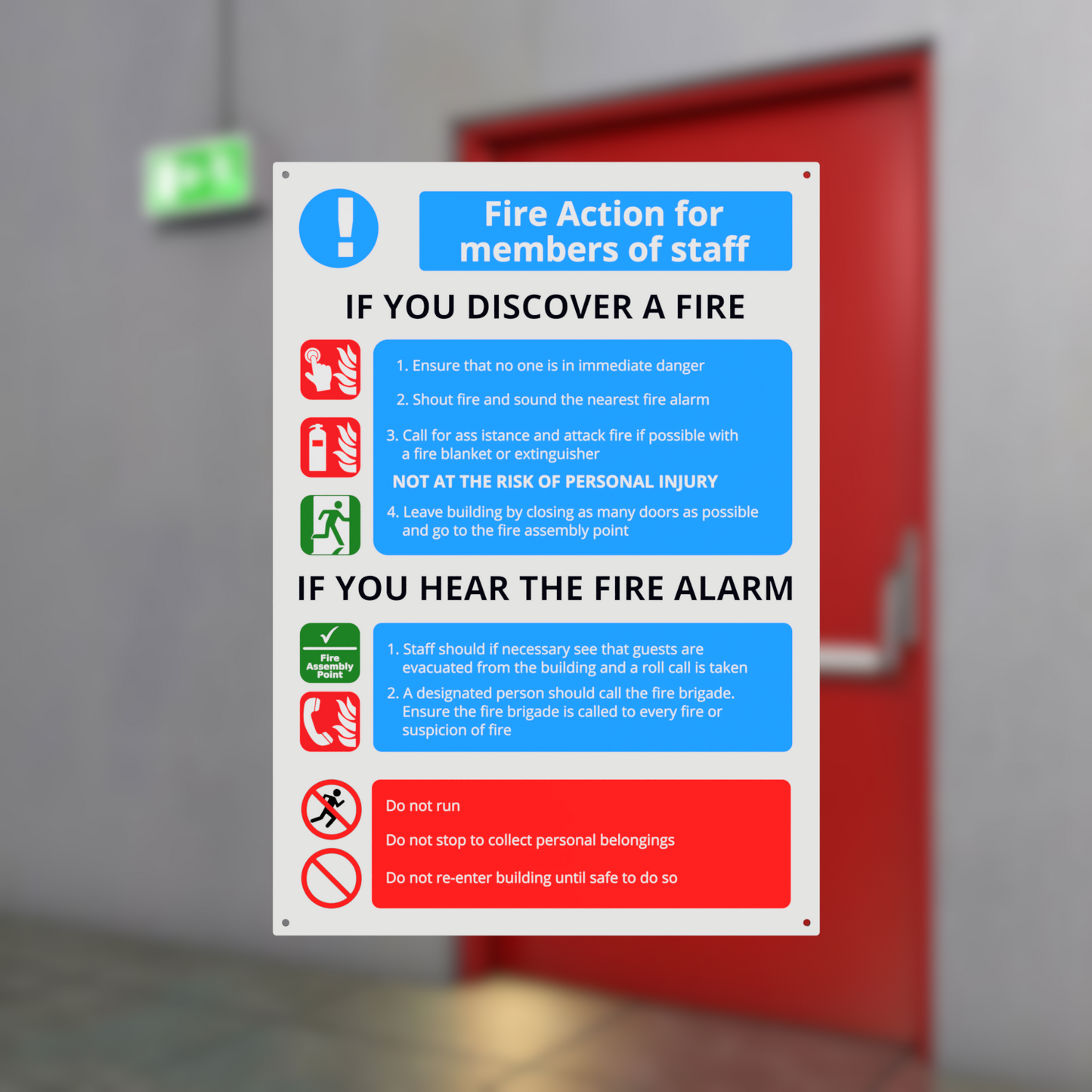 A3 Aluminium Composite Fire Action Notice – by origindesigned – Signs