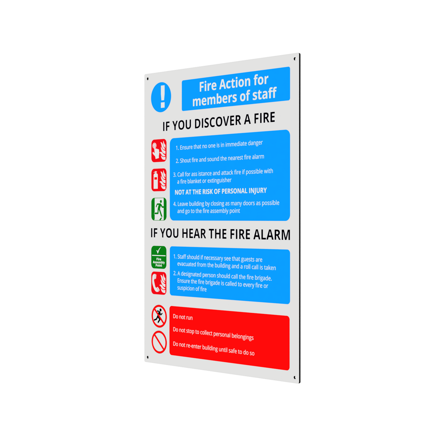 A3 Aluminium Composite Fire Action Notice – by origindesigned – Signs