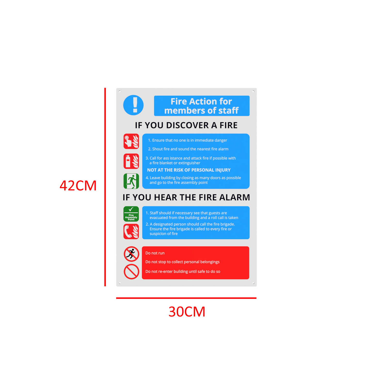 A3 Aluminium Composite Fire Action Notice – by origindesigned – Signs