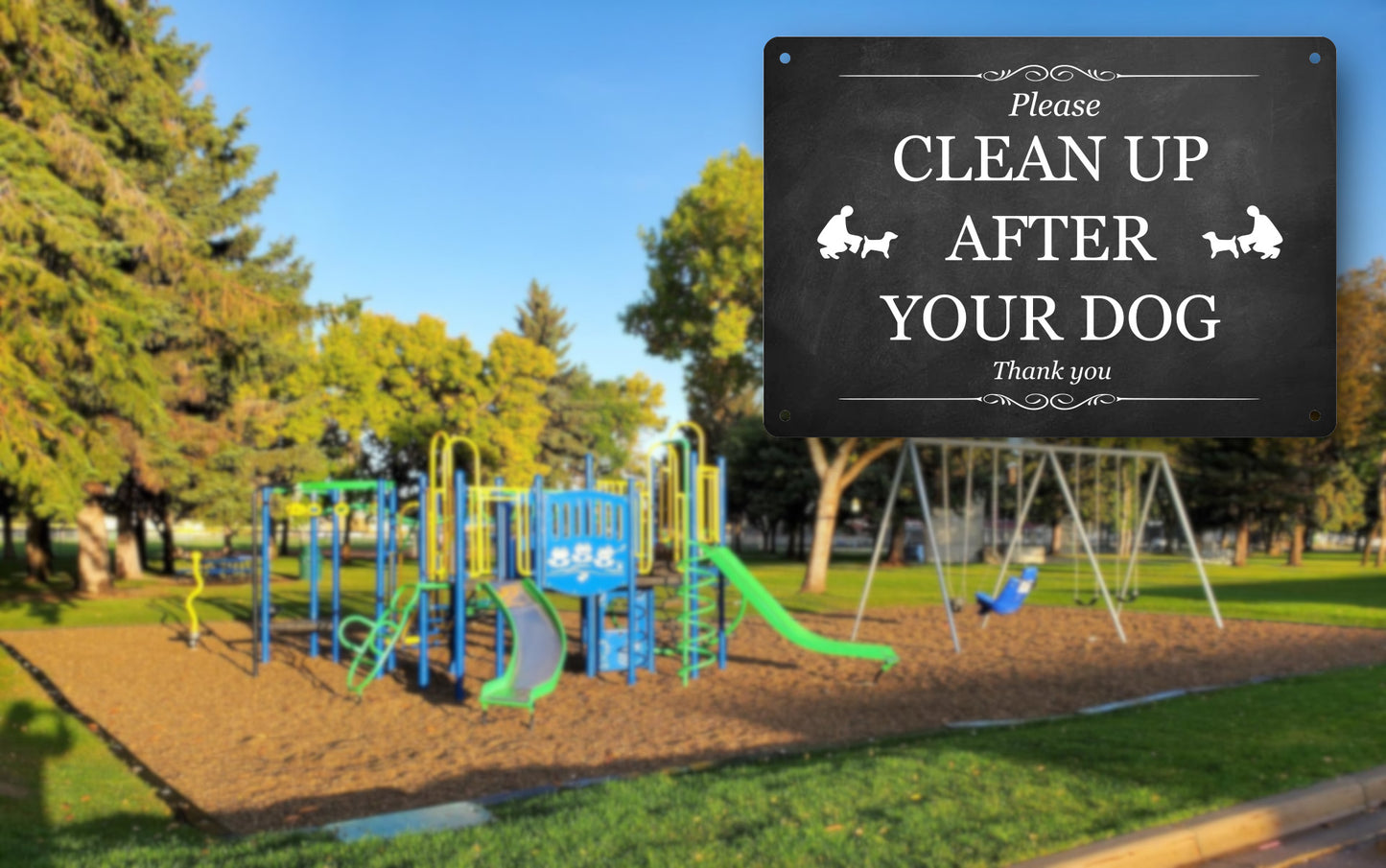 A5 Please Clean Up After Your Dog Sign - 3mm Aluminium Composite, UV Printed, 8" x 6" - Ideal for Parks, Gardens, Outdoor Use – by North By North East – Safety & Warning Signs