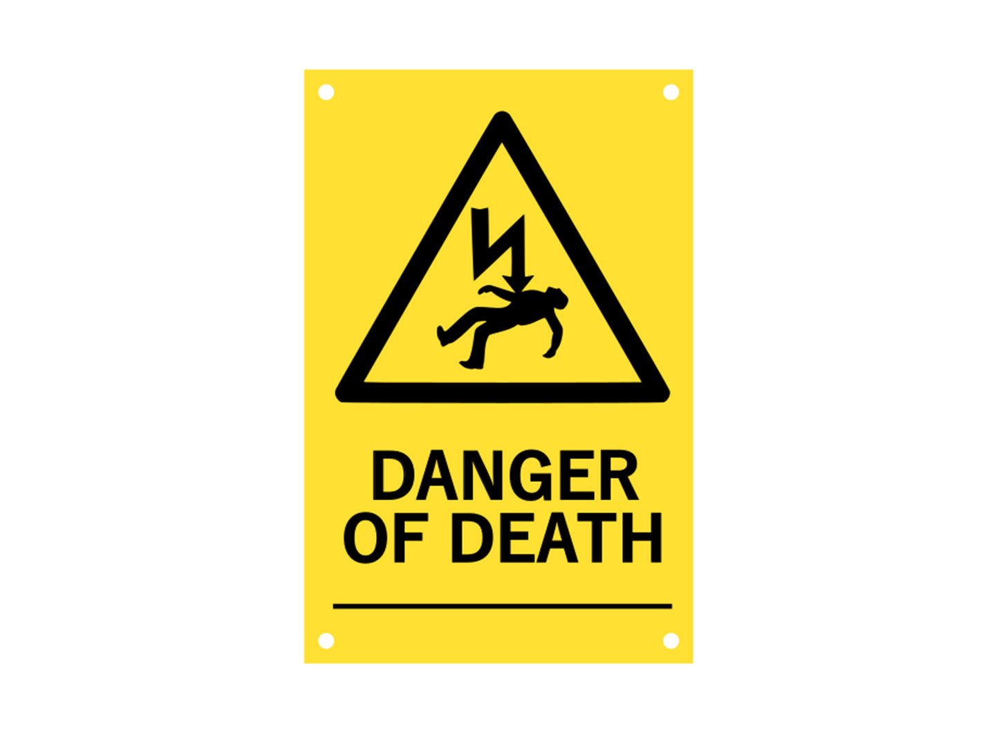 Yellow Danger of Death Safety Sign – by origindesigned – Safety & Warning Signs