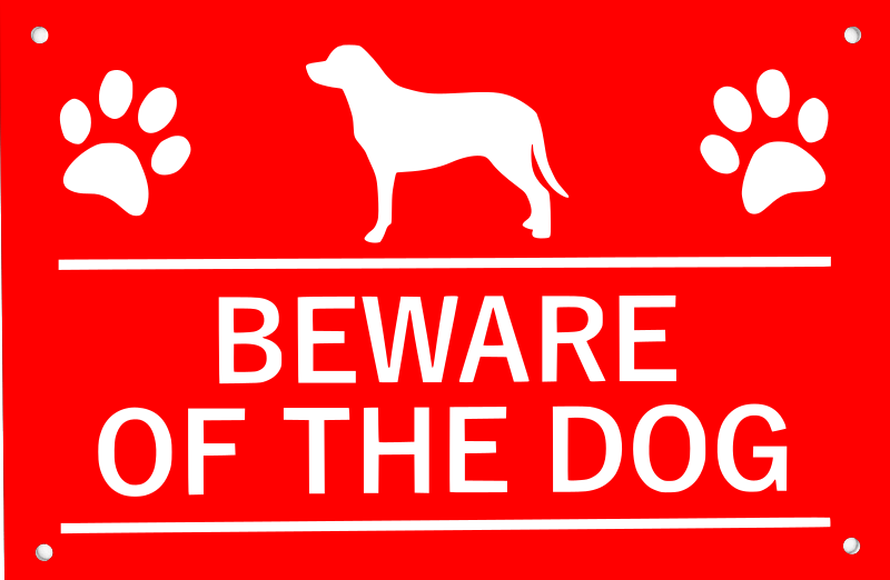 Beware of the Dog Sign (Various Colours) – by origindesigned – Signs