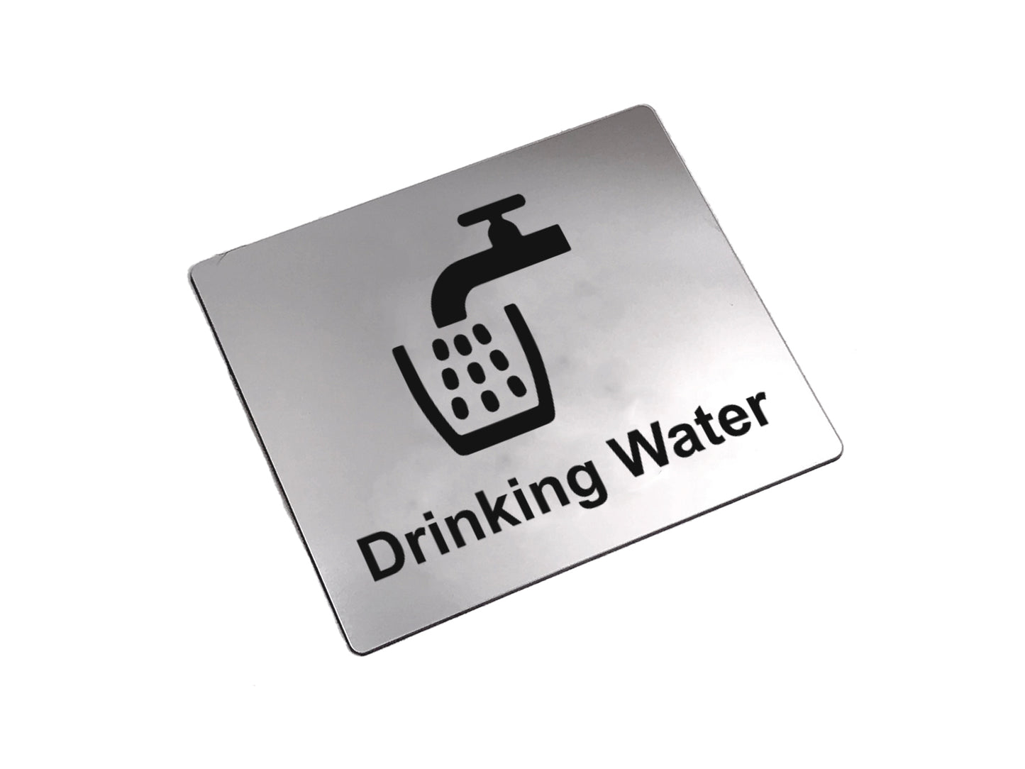 Adhesive Drinking Water Tap Sink Sign (Silver) – by origindesigned – Signs