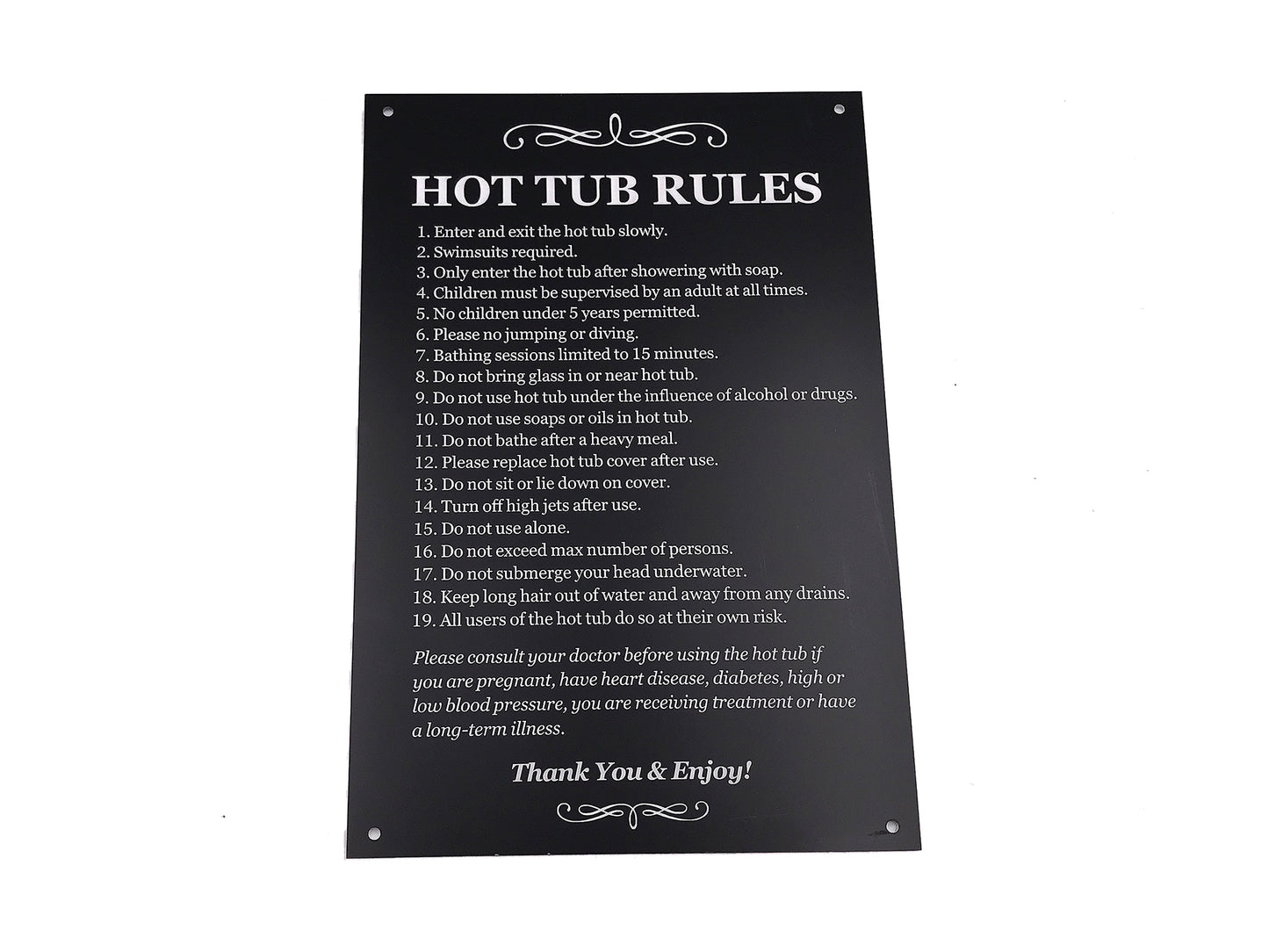 Large Hot Tub Rules Sign – by origindesigned – Signs