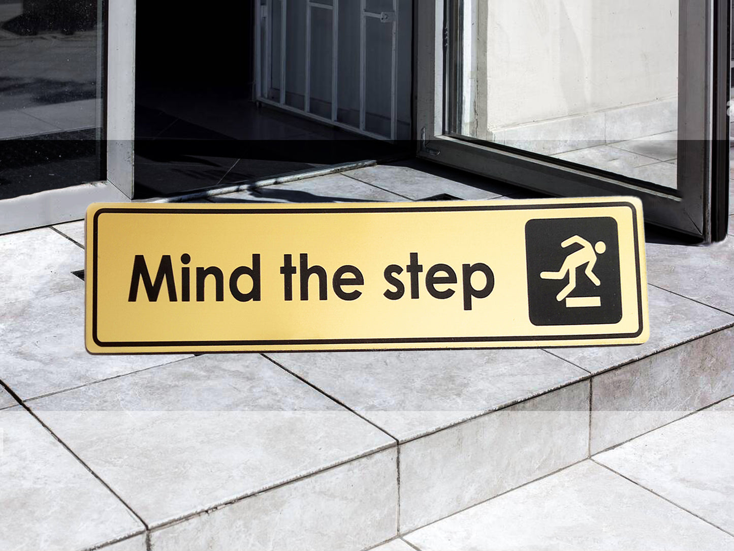 'Mind The Step' Adhesive Sticker Sign – by origindesigned – Stickers & Window Graphics