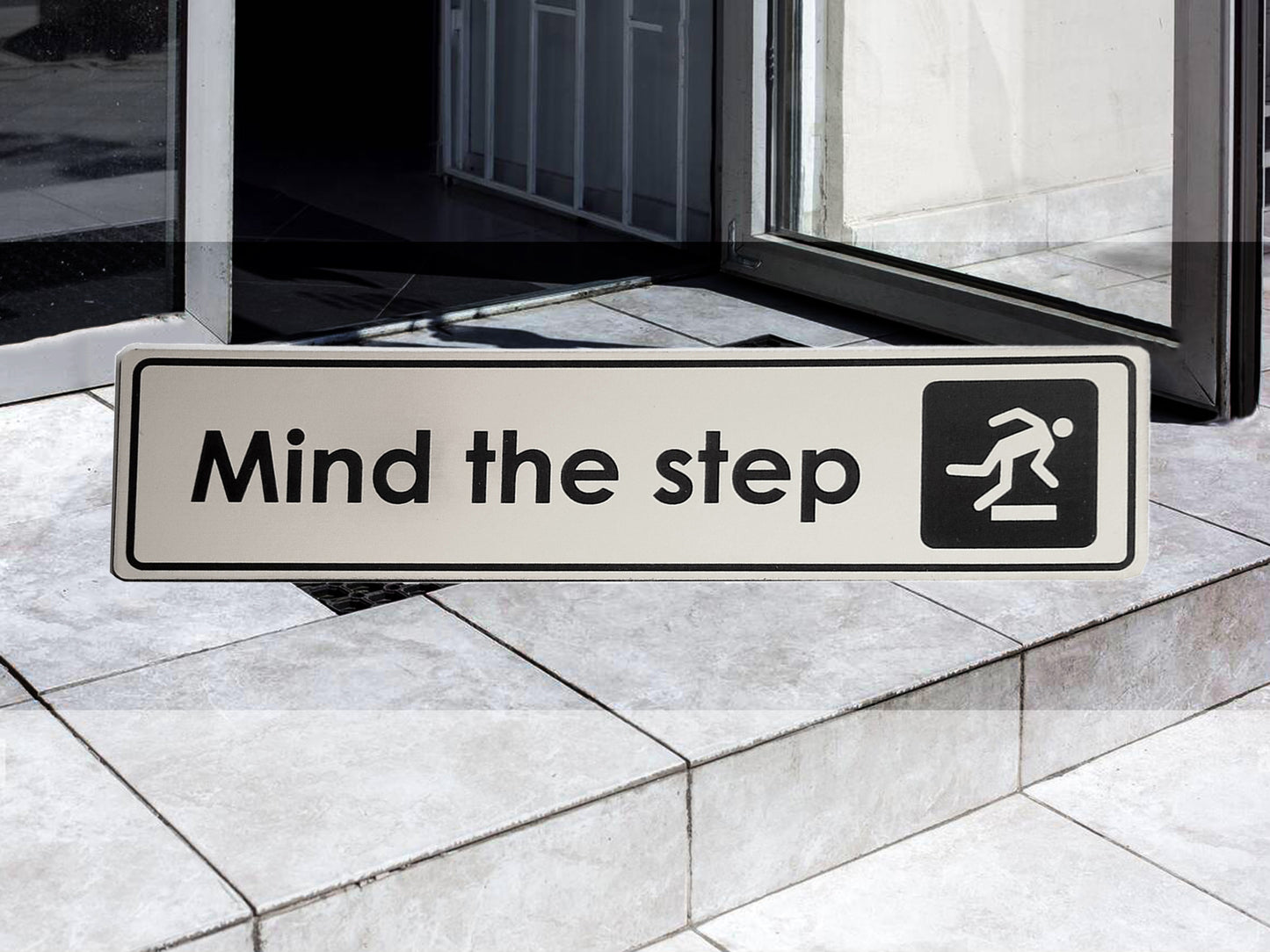 'Mind The Step' Adhesive Sticker Sign – by origindesigned – Stickers & Window Graphics