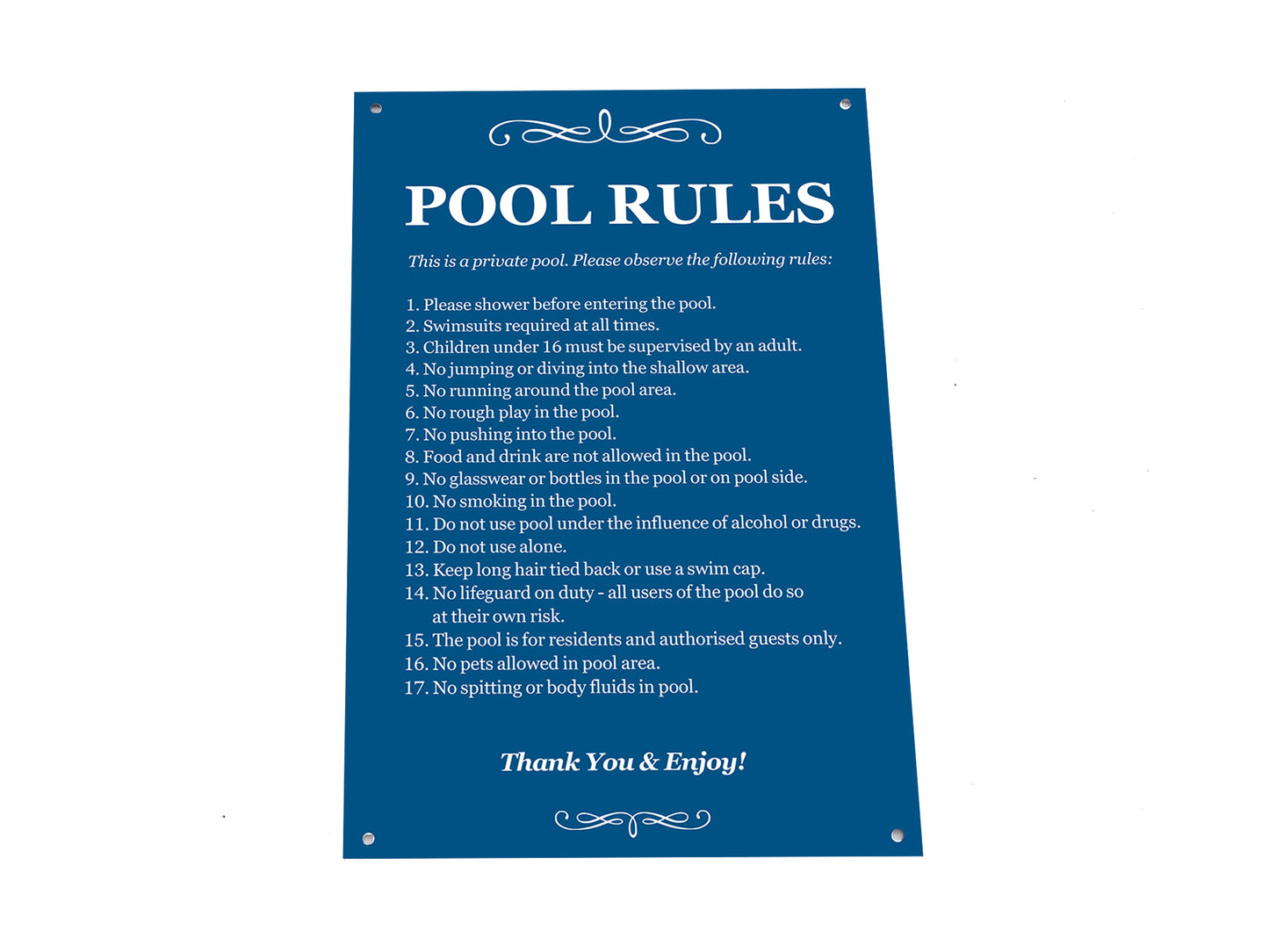 Swimming Pool Rules - Large Outdoor Sign – by origindesigned – Signs