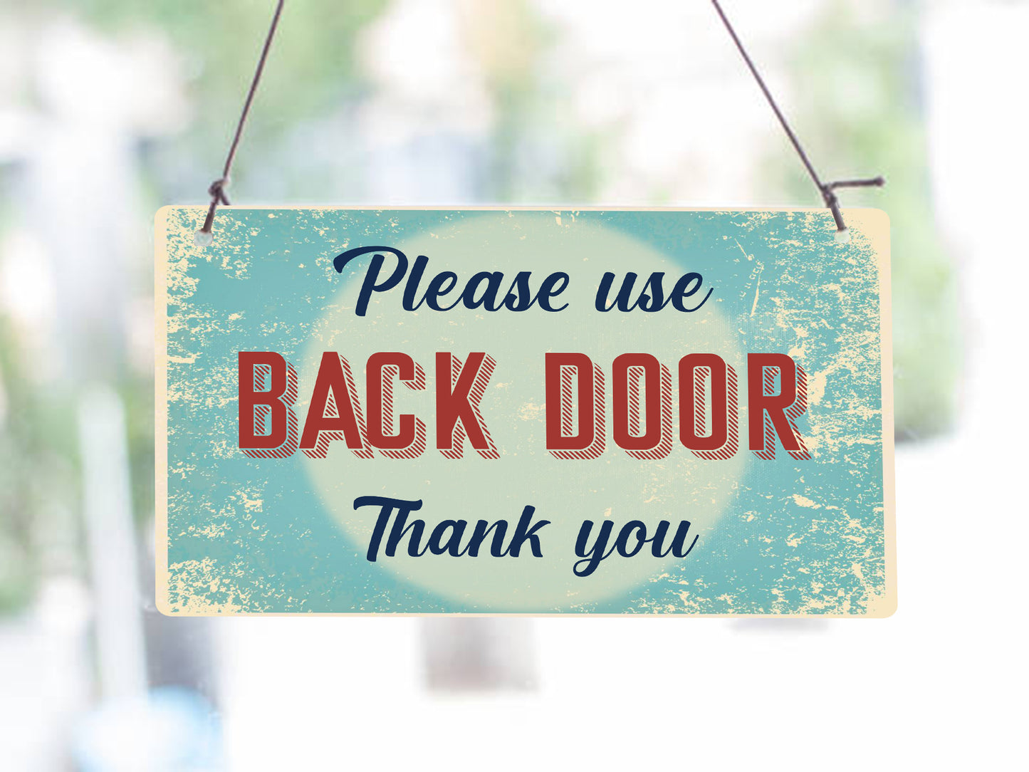 Rustic Please Use Back Door Sign – by origindesigned – Signs